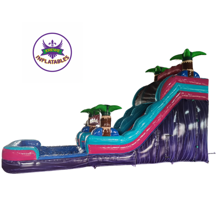 20 FT Pink/ Purple Retro Tropical Waterslide