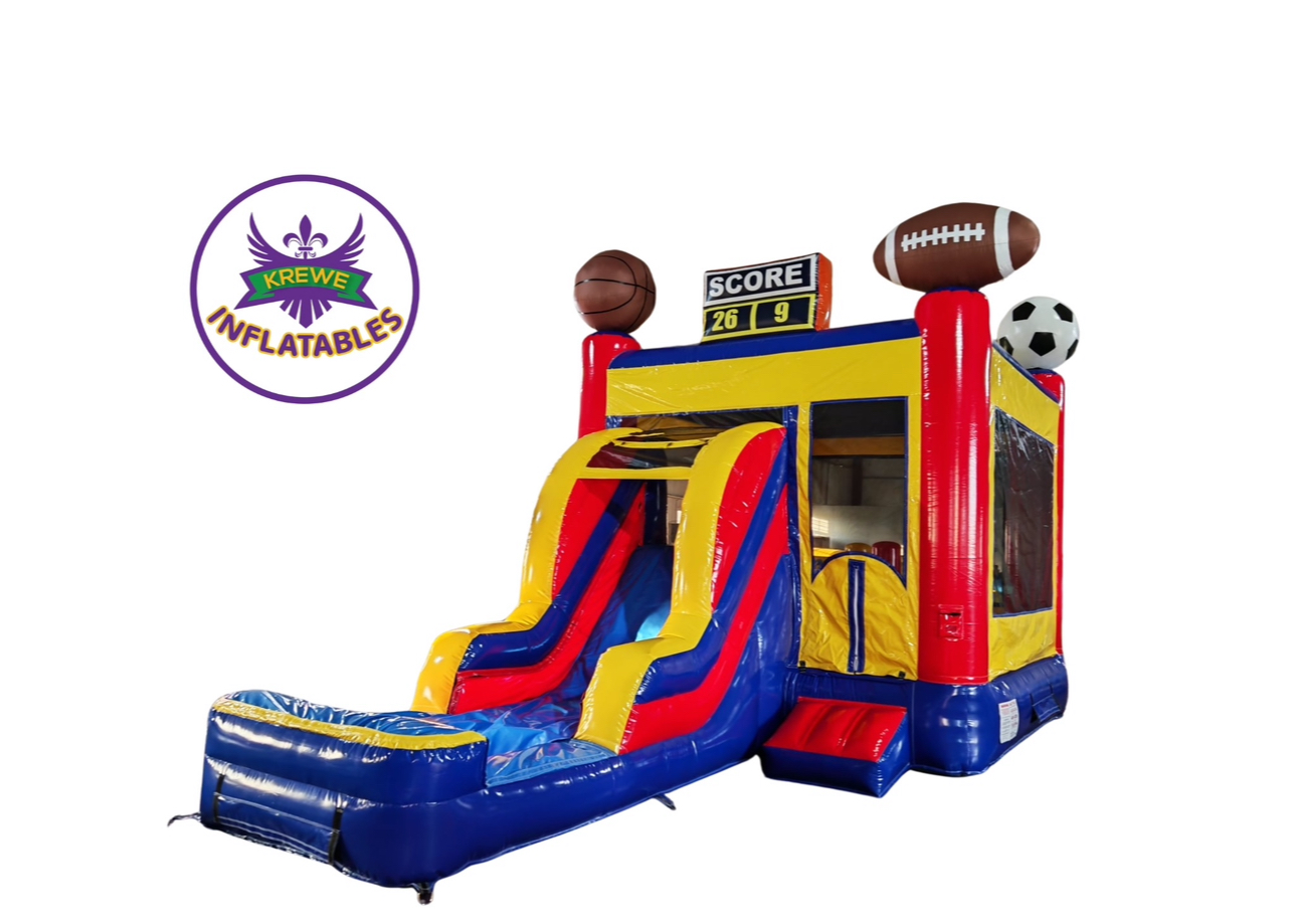 Krewe Inflatables sports combo bounce house with slide